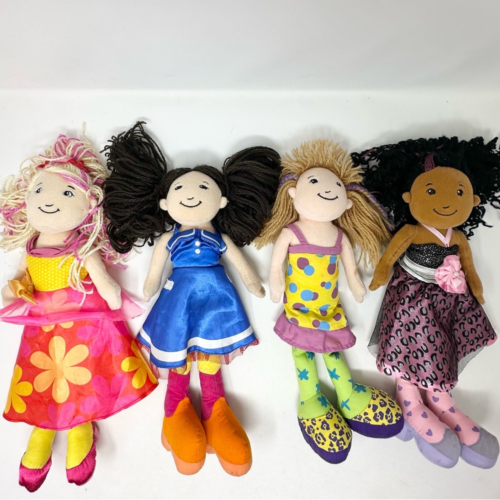 Vtg Groovy Girls Plush Dolls (4) Dahlia Kami Siri Karly See Photos